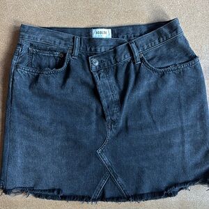Agolde Criss Cross Denim Skirt Black Size 31 Raw Hem NWOT. Never worn.